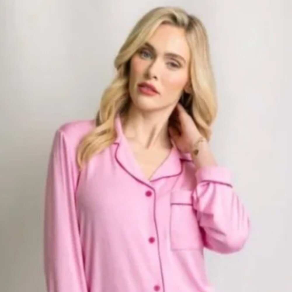 In My Sundays Bubblegum Pink Long Pajama Set - XL